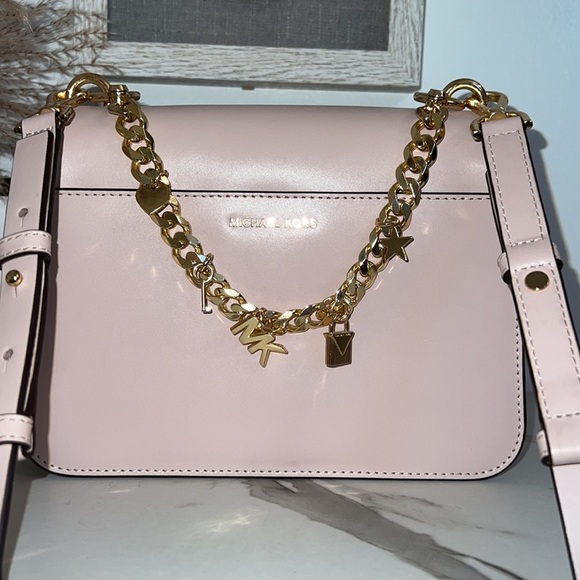 Michael Kors Blush Crossbody with Gold Charm Chain - Picture 16 of 16